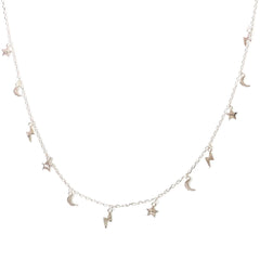 Star Moon Lightning Charm Choker