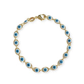 Gold Filled Evil Eye Diamond Cut Bracelet