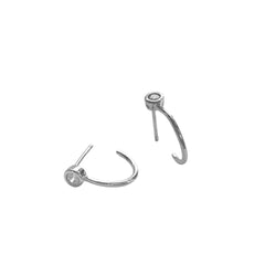 Bezel Half Hoop Studs