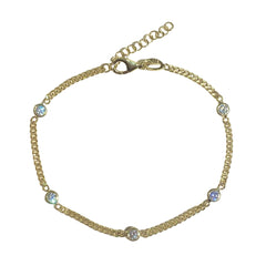 Amy Cuban Chain Bezel Bracelet