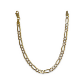 Two Tone Figaro Chain 5mm 7” Thick Bracelet