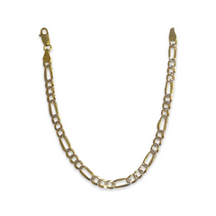 Two Tone Figaro Chain 5mm 7” Thick Bracelet