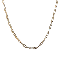 Sterling Silver Paperclip Link Chain 12.5” Choker Necklace