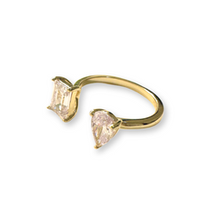 Adriene Clear Duo Adjustable Cocktail Ring