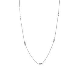 Long Baguette Bezel Station Necklace