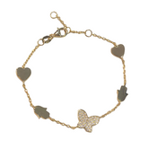 Hamsa Heart Butterfly Spiritual Charm Bracelet