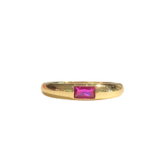 Amy Thick Gold Rectangle Ring