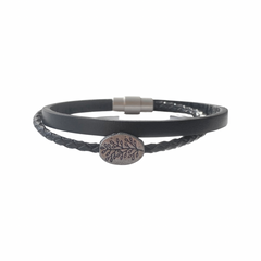 Vine Branch Charm Leather Bracelet