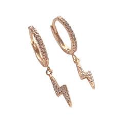 Lightning Bolt Sparkle Dangle Huggies