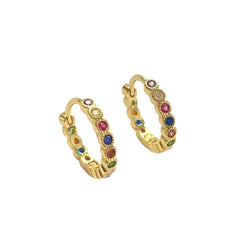 Noelia Diamond Cut Bezel Huggies