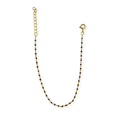 Sterling Silver Color Beaded Enamel Chain Bracelet