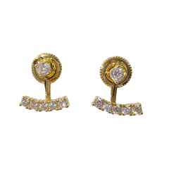 Jacklyn Mini Swing CZ Jacket Earrings