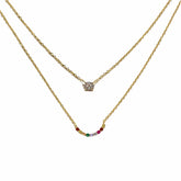 Barbara Layered Rainbow Horse Shoe Bezel Necklace