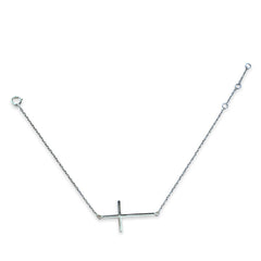 Sideways Plain Large Cross Bracelet