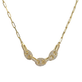 Gucci Pave Chain Paperclip Link Choker