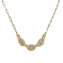 Gucci Pave Chain Paperclip Link Choker