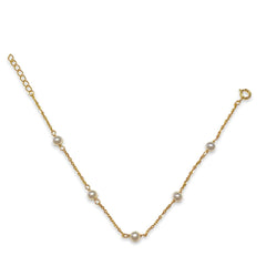 Sterling Silver Pearl Station Bracelet