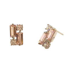 Karen Birthstone Baguette Deco Studs