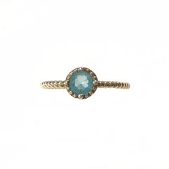 Noelia Rope Aquamarine Gemstone Ring