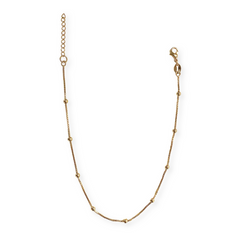 18K Gold Filled Ball Station Anklet