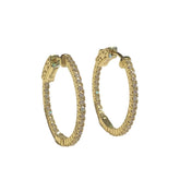 French Clasp Pave Small 1” Hoops