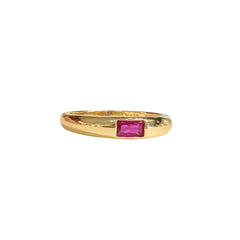 Amy Thick Gold Rectangle Ring