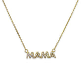 Mama Block Script Sparkle Necklace