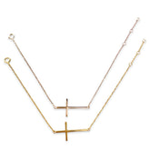 Sideways Plain Large Cross Bracelet