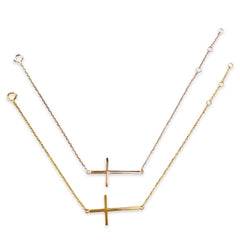 Sideways Plain Large Cross Bracelet