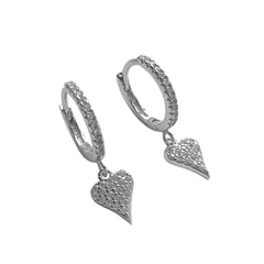 Haggy Pointed Heart Pave Huggies