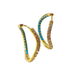 Karen Birthstone Inside Out Wavy Hoops