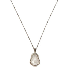 Sterling Silver Buddha Clear Quartz 24” Necklace