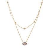 Layered Evil Eye Bezel Necklace