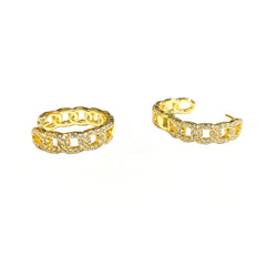 Sparkle Cuban Chain 0.75” Huggies