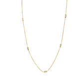 Long Baguette Bezel Station Necklace