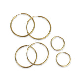 Sterling Silver Hoops Gold Thick