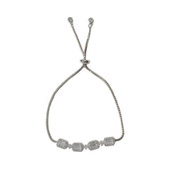 Rectangle Baguette Adjustable Bracelet