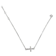 Small Sideways Cross Sparkle Bracelet