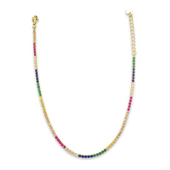 Amy Eternity Sparkle Rainbow Tennis Anklet