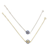 Evil Eye Sparkle Disc Large Bracelet