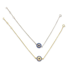 Evil Eye Sparkle Disc Large Bracelet