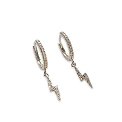Lightning Bolt Sparkle Dangle Huggies