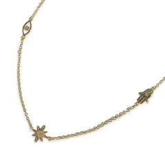 Hamsa Evil Eye Starburst Anklet