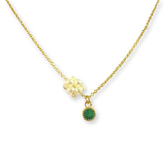 Pearl Cluster Birthstone Bezel Necklace