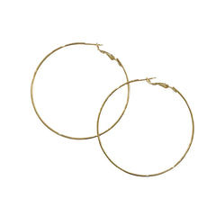 Brass Thin Plain Clasp Hoops