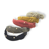 Pearl Ruched Glitter Knot Headband