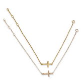 Sideways Small Cross Bracelet