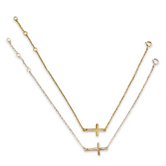 Sideways Small Cross Bracelet