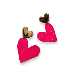 Heart Color Statement Earrings