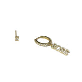 Noellery Gold Boss Huggie Clear Stud Set